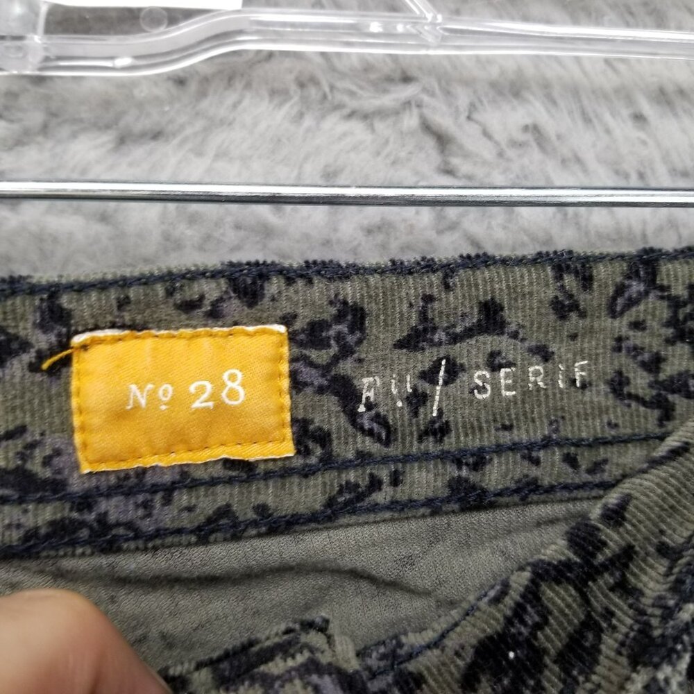 Pilcro Jeans Womens 28 Serif Olive Green Camo Print Corduroy Skinny Stretch - Picture 5 of 15